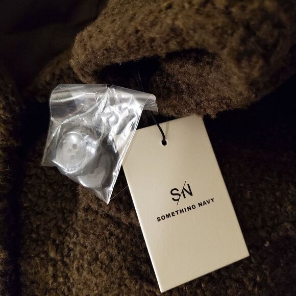 Something Navy Berber Faux Shearling Shirt Jacket - Picture 12 of 13